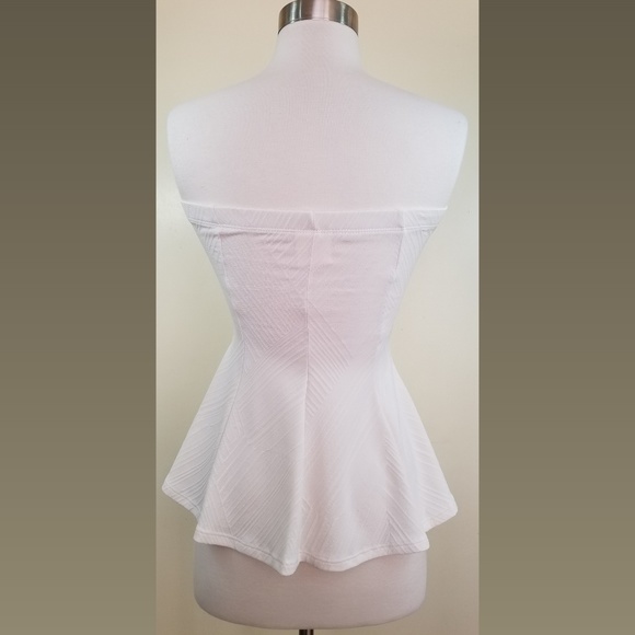 NWOT Lila Off-White Peplum Tube Top Blouse - Picture 6 of 6